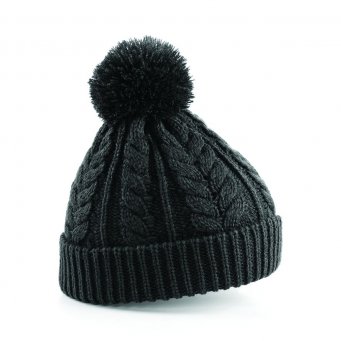 WolfeKit Charcoal Cable Knit Snowstar® Beanie